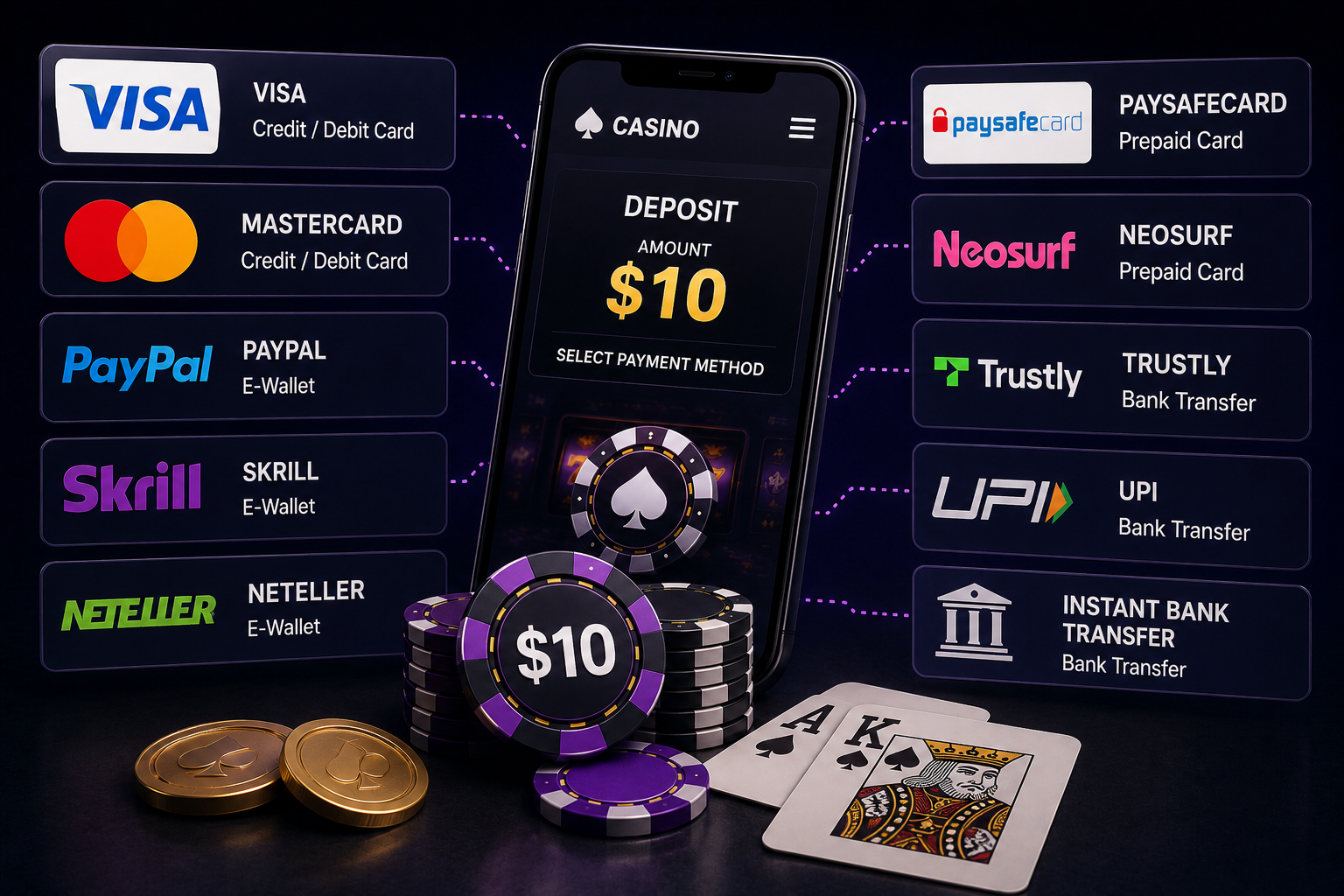Payment Methods for $10 Casino Deposits