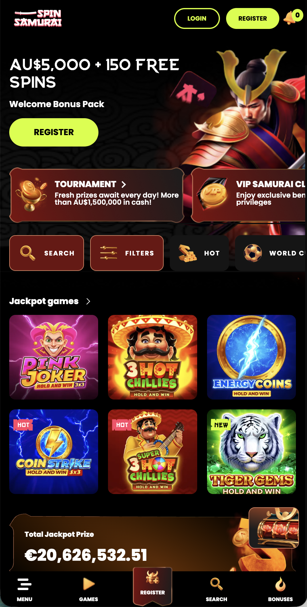 Spin Samurai Casino mobile