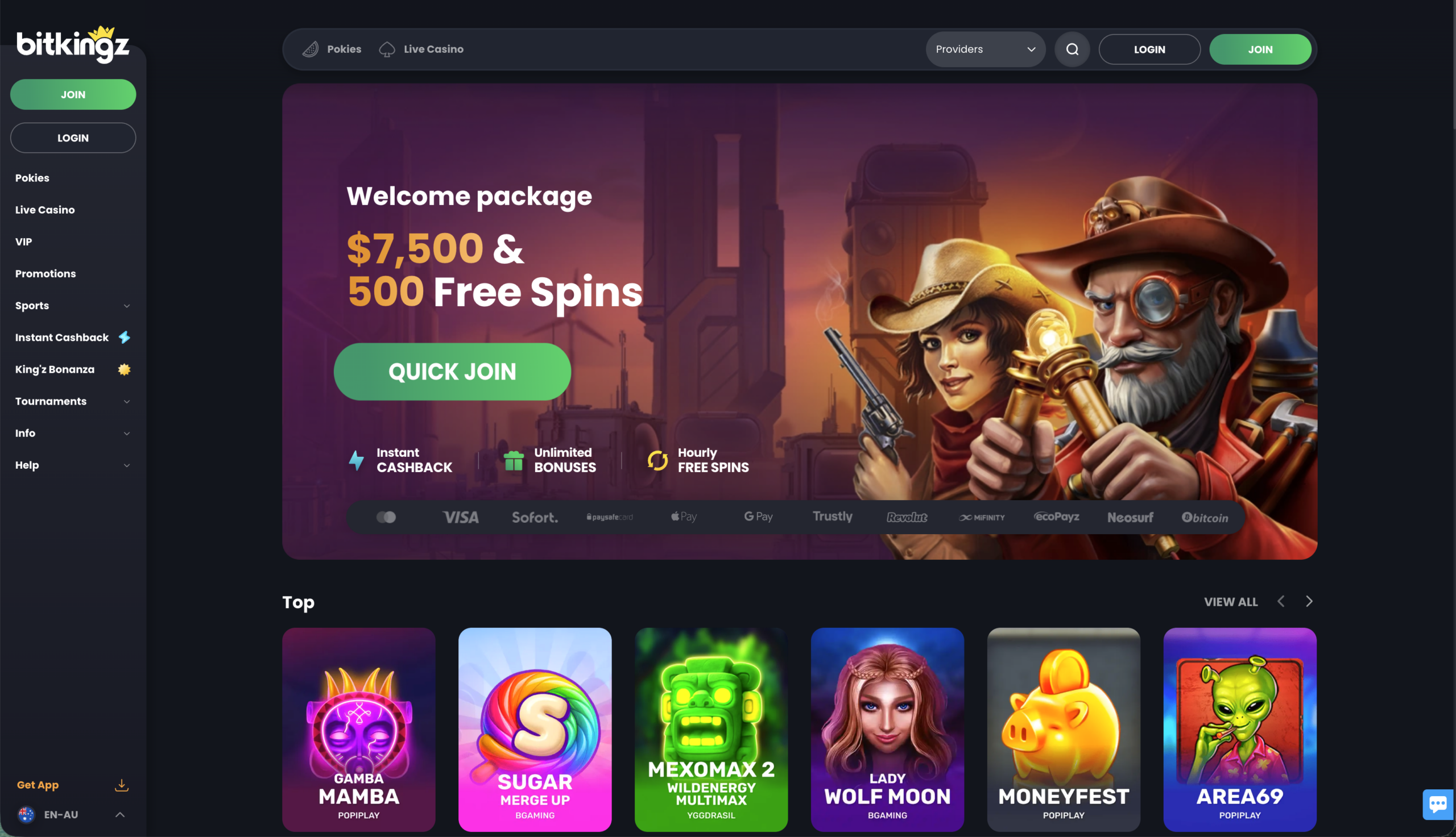Bitkingz Casino Review desktop