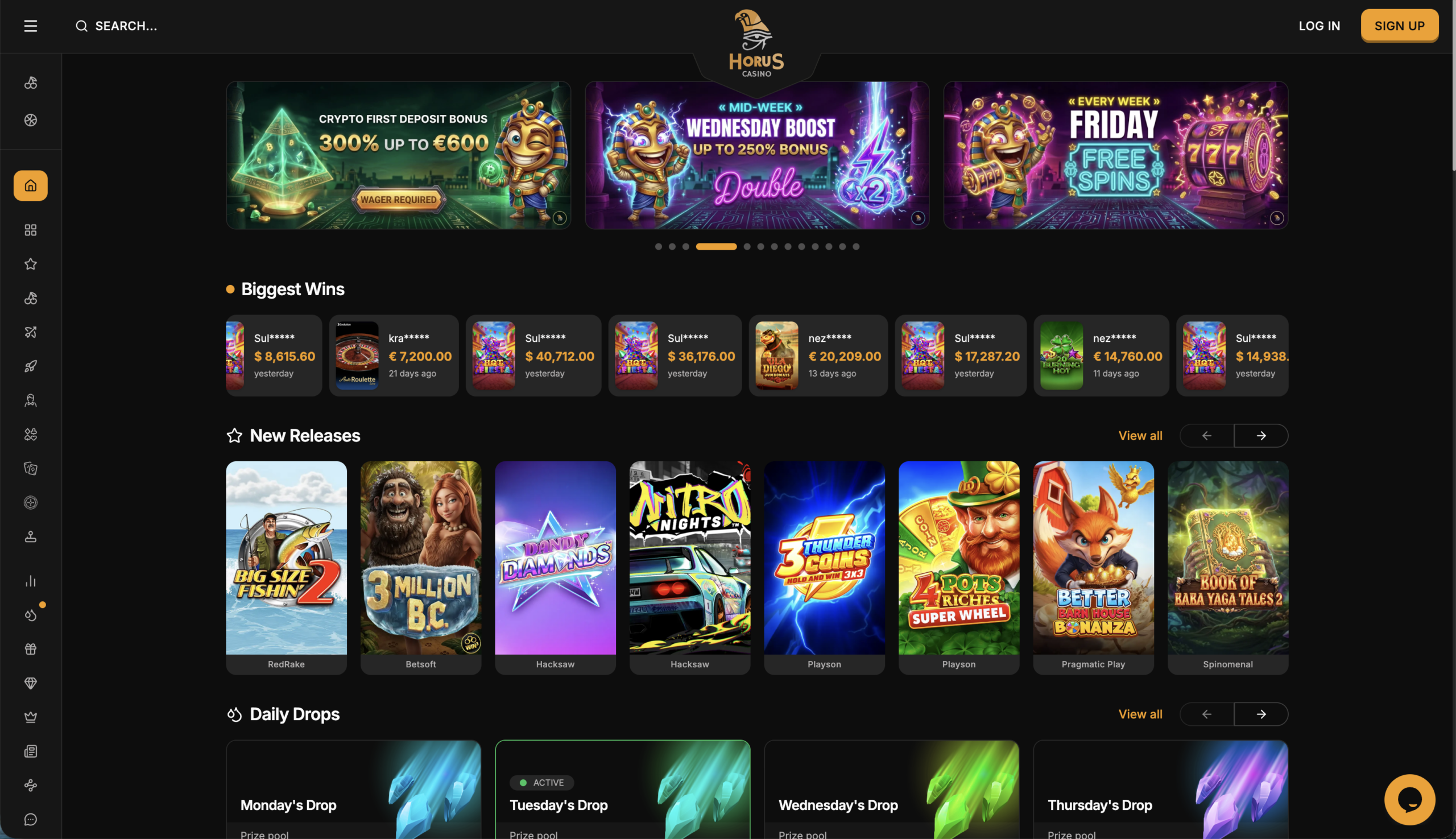 Horus Casino welcome bonus