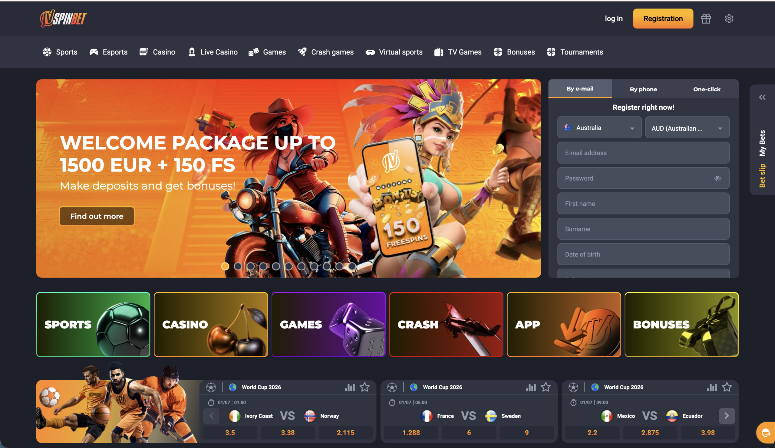 JVSpin Casino welcome bonus