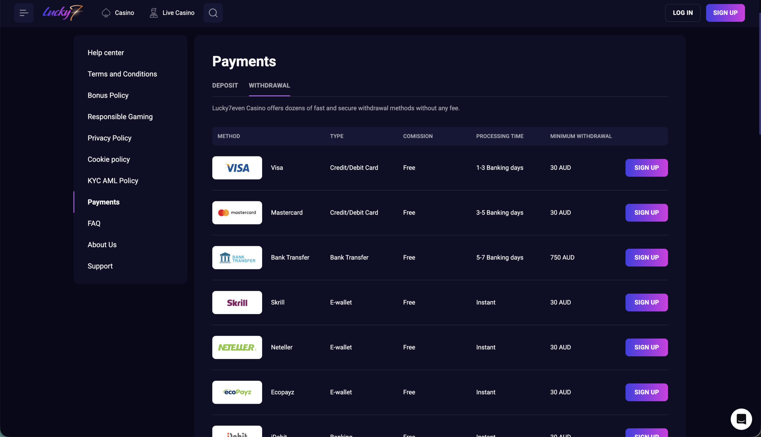 Lucky7even: Instant E-Wallet and Crypto Withdrawals