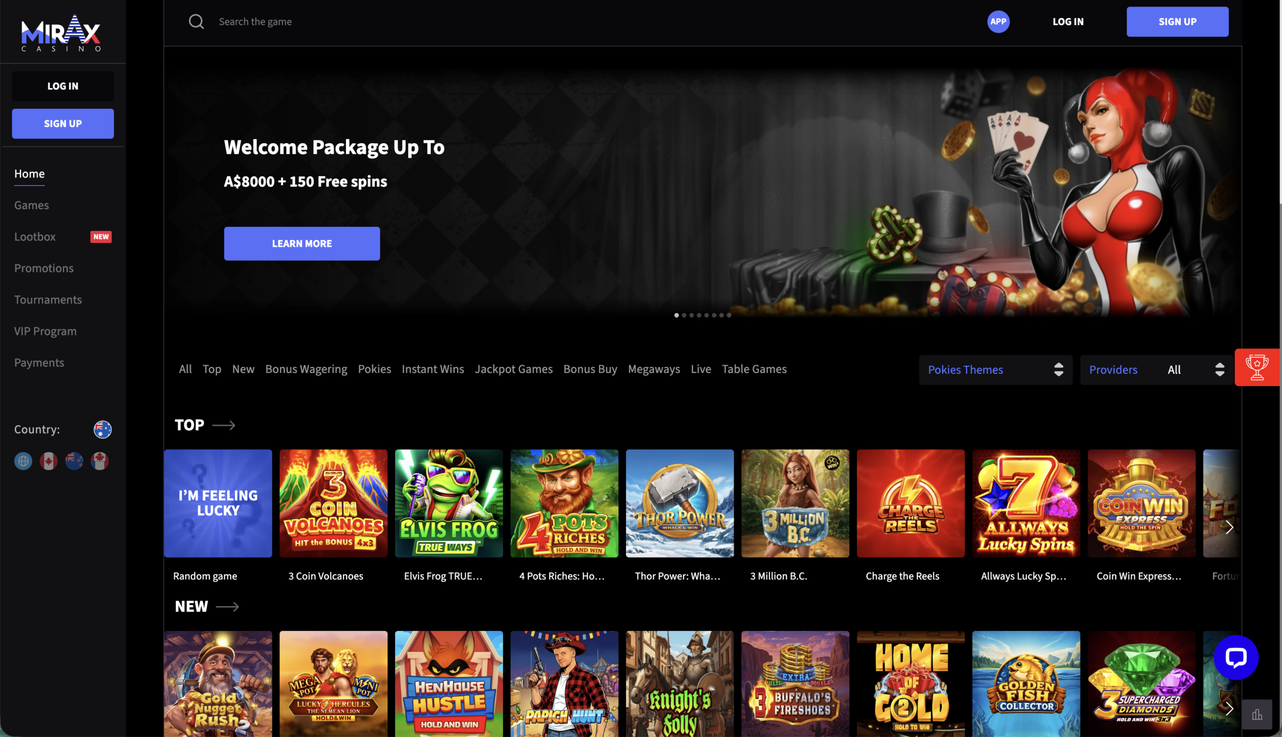 Mirax Casino- $10 Minimum Deposit Casinos