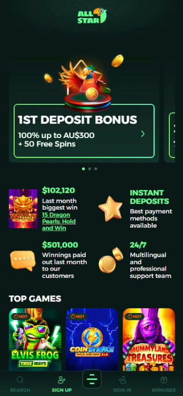 allstar casino bonus