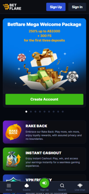 betflare casino bonus