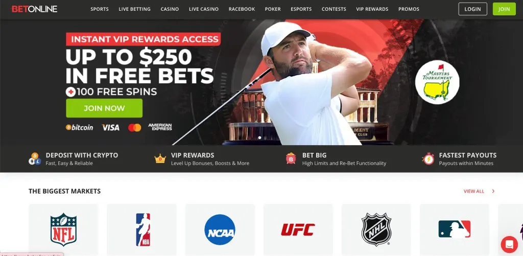 BetOnline casino welcome offer with free spins