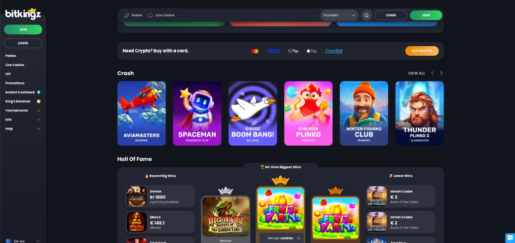 bitkingz casino crash games