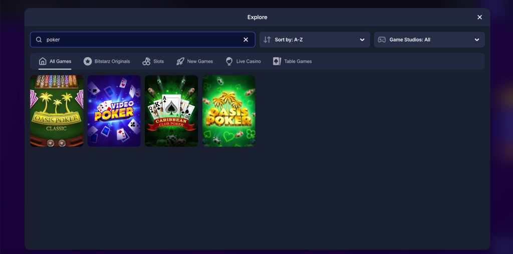 bitstarz casino poker