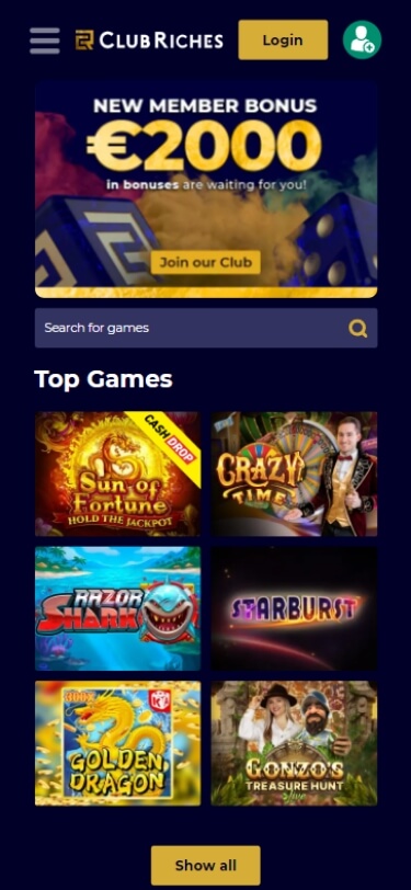 club riches casino bonus