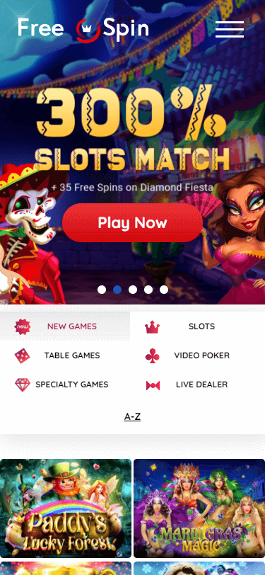 New spin casino games