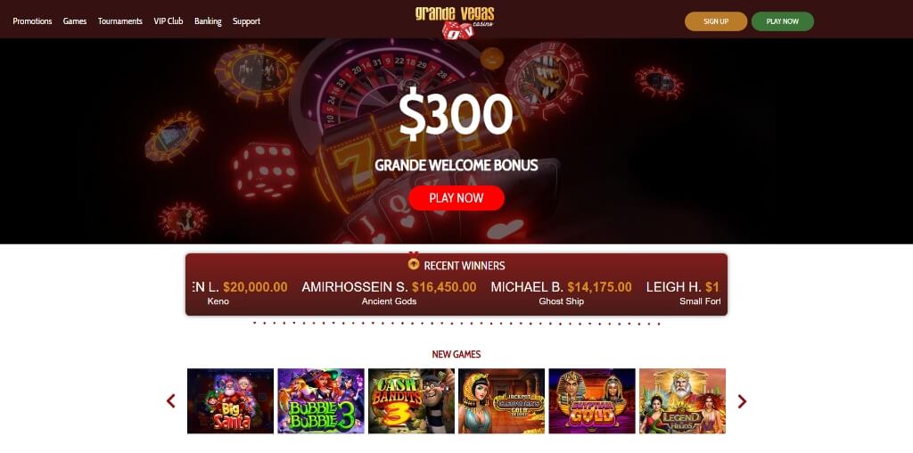 Grande Vegas Casino Review | 150% up to $300 | Casino Bros