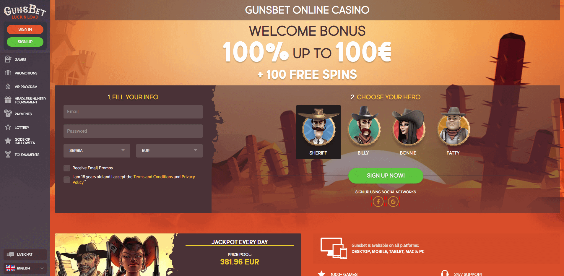 GunsBet Casino Review