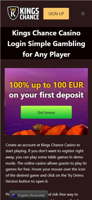 kings chance casino bonus