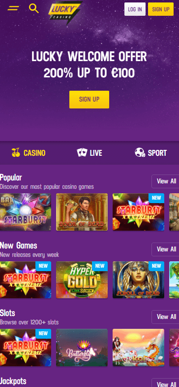 lucky casino bonus