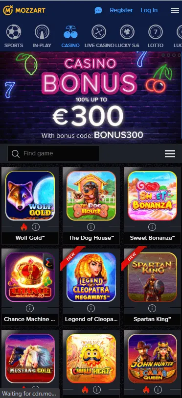 Mozzartbet Casino Bonus