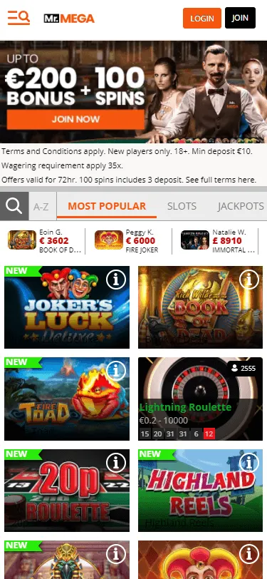 mr mega casino bonus
