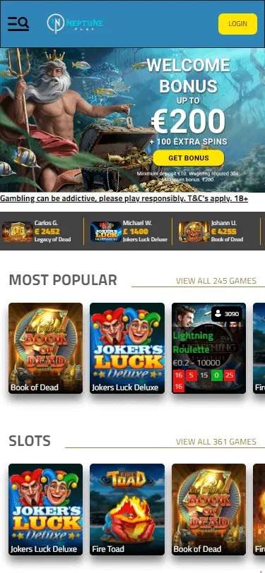 Neptune Play Casino Bonus