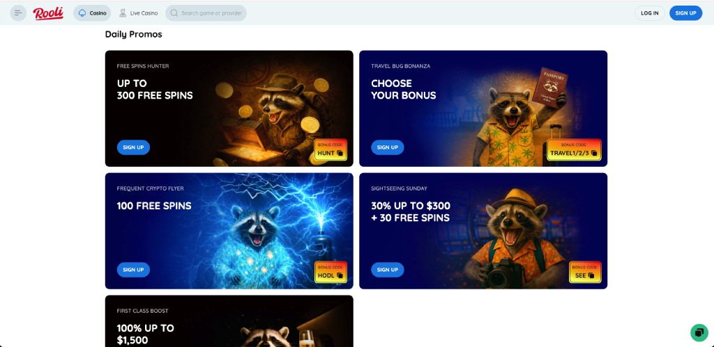 rooli casino reload bonus