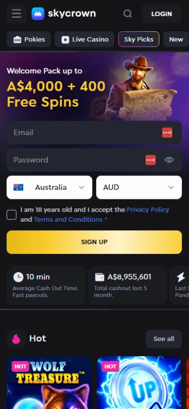 skycrown casino bonus