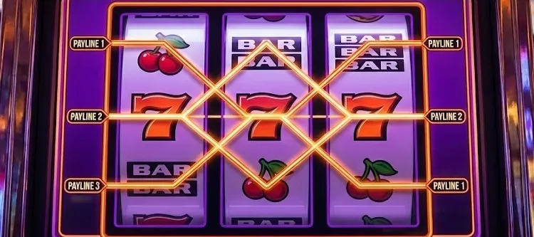 Slot reels, rows and paylines diagram