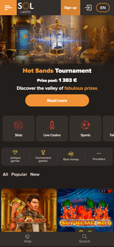 Sol Casino Bonus