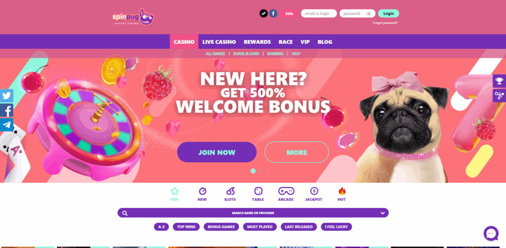 spin pug casino review