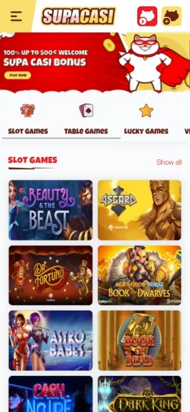 supercasi casino bonus