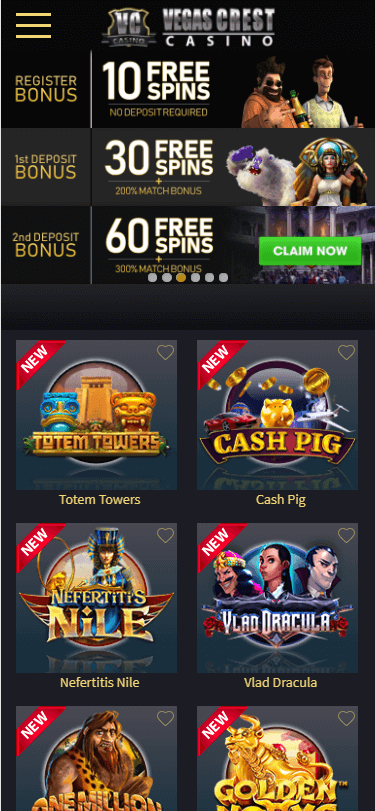 vegas crest casino bonus