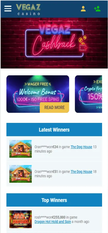Vegaz casino bonus