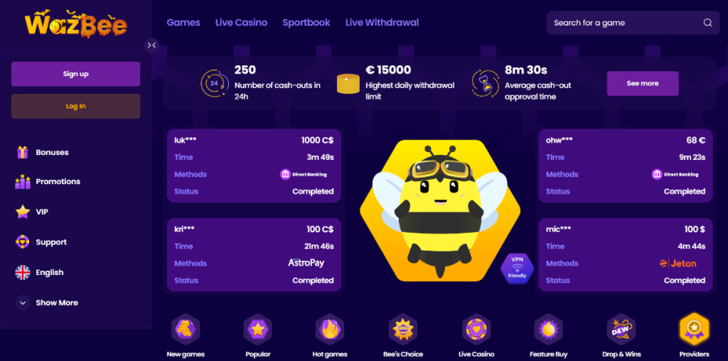 wazbee casino review