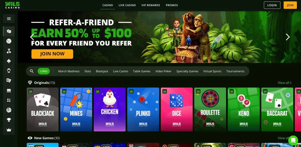 Wild Casino free spins welcome offer