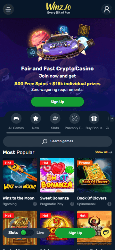 winz.io casino bonus